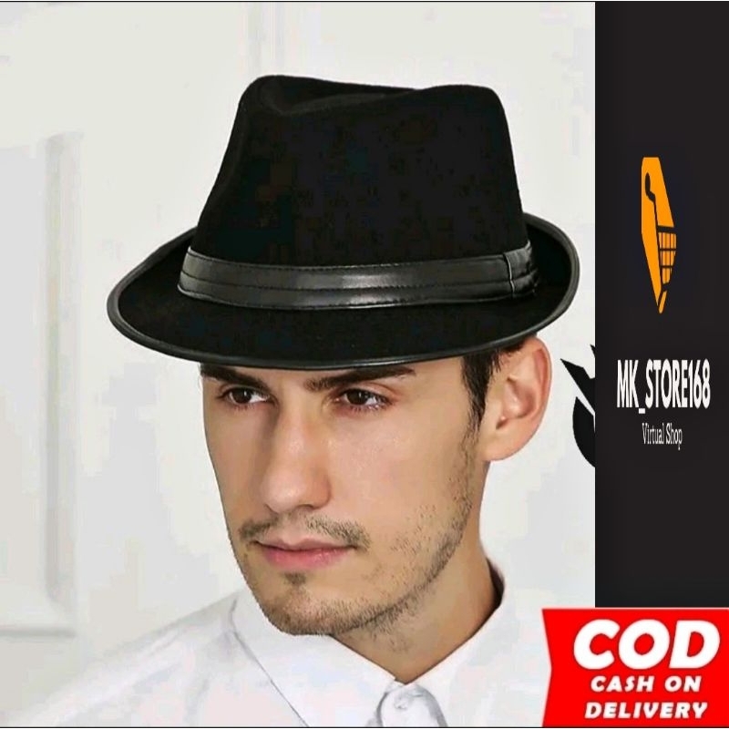 Topi Laken Kulit Domba Asli/Topi Fedora Kulit Domba Asli/Topi Kulit Anji Drive