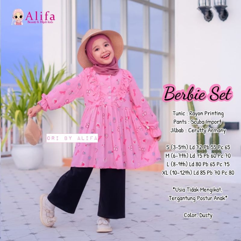 SETELAN 3in1 ANAK CEWEK Original Alifa One Set Kids Katun Rayon Scuba Ceruty Premium
