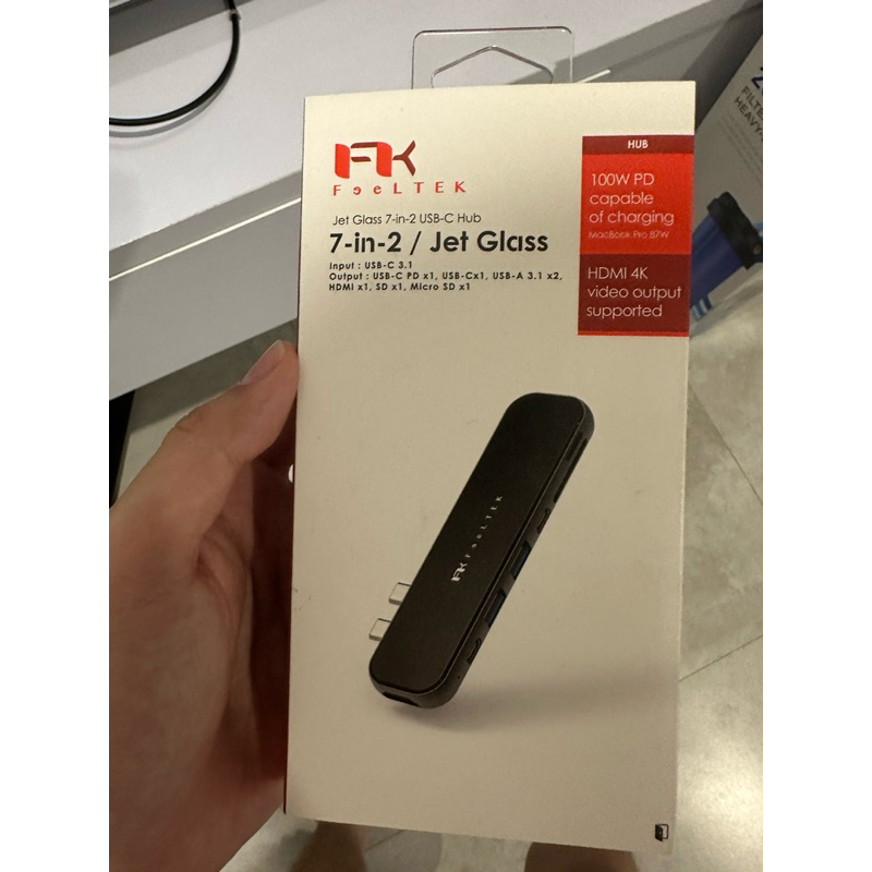 feeltek 7 in 2 hub type c jet glass bnib