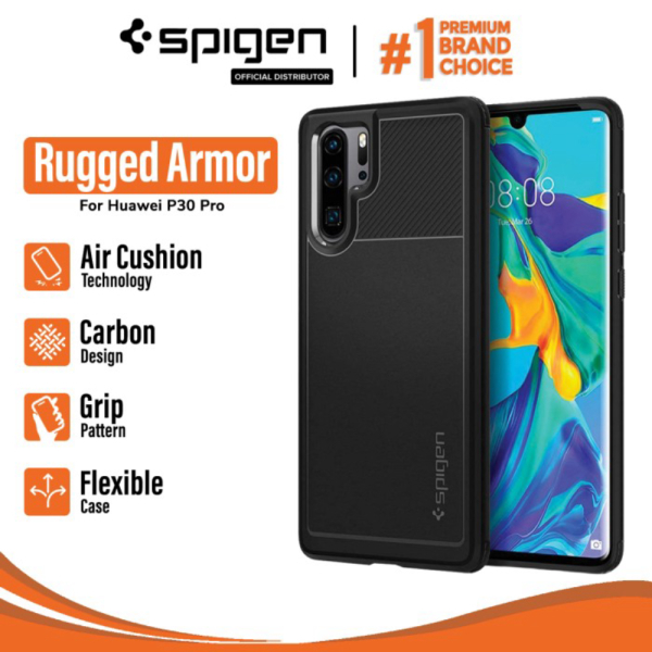 Promo Case Huawei P30 Pro Spigen Softcase Corbon Fiber Rugged Armor Casing Limited