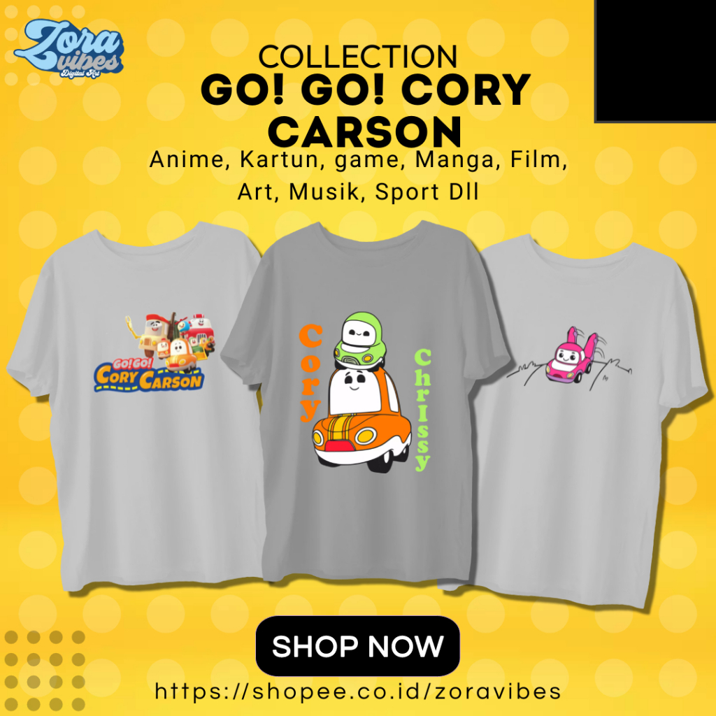 Kaos Anak GoGo Cory Carson Cory Big Face T-Shirt Fashion Baju Atasan Anak Laki Laki Perempuan