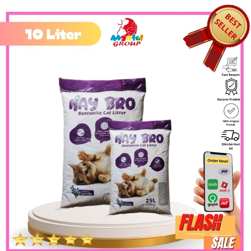 Pasir Kucing Hay Bro Bentonite 10lt Lavender|C. PASIR 10lt