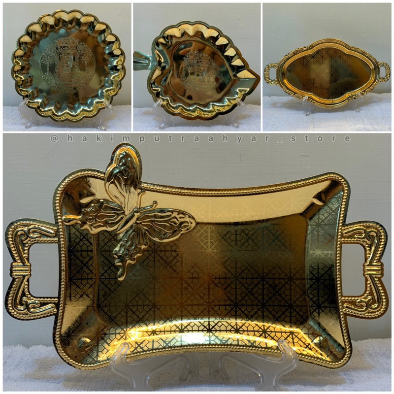 Nampan / Tatakan Kuning ~ Talam Arab Emas Import Souvenir Haji Dan Umroh