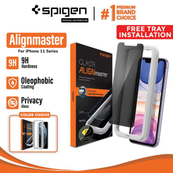Dijual Tempered Glass iPhone 11 / Pro / Max / XS Max XS XR Spigen AlignMaster - 11 / XR Privacy Limi