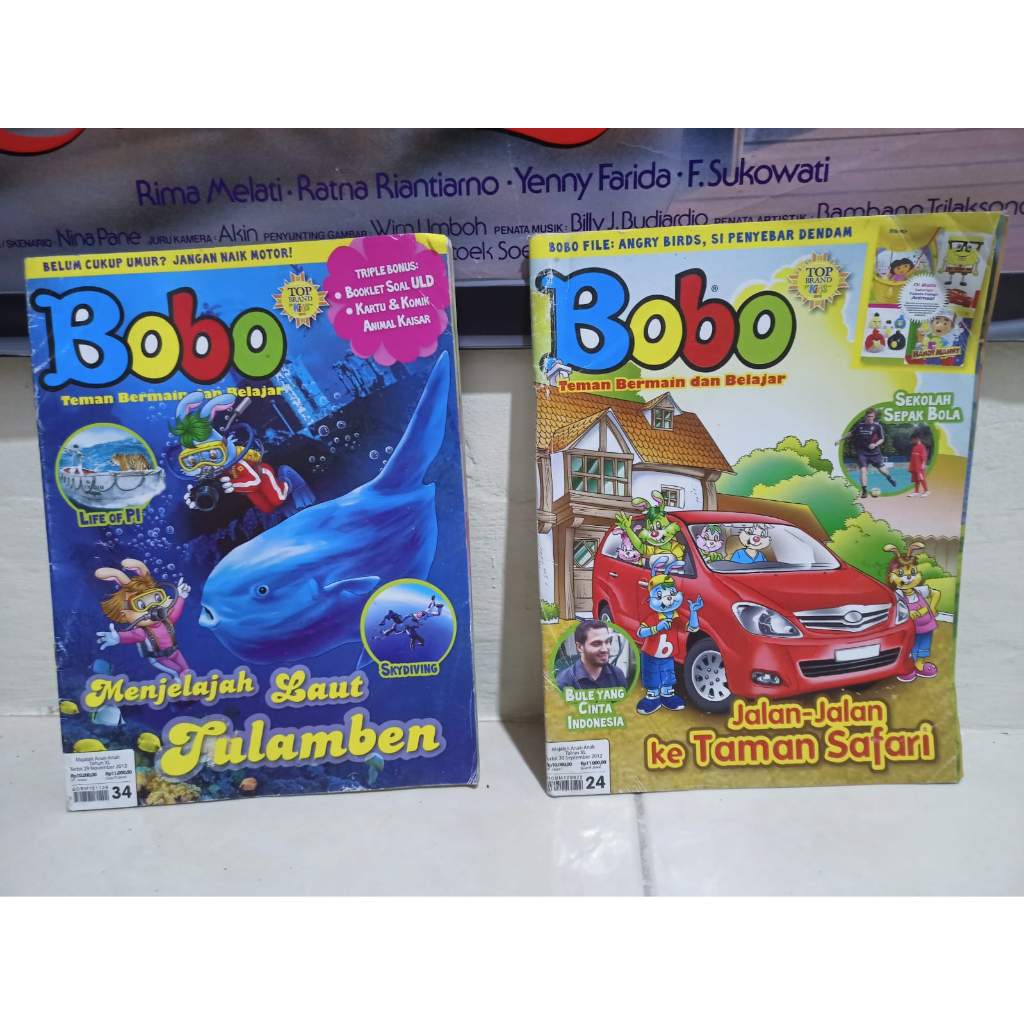 2 majalah Bobo tahun 2012 no 24 dan 34 H07-04