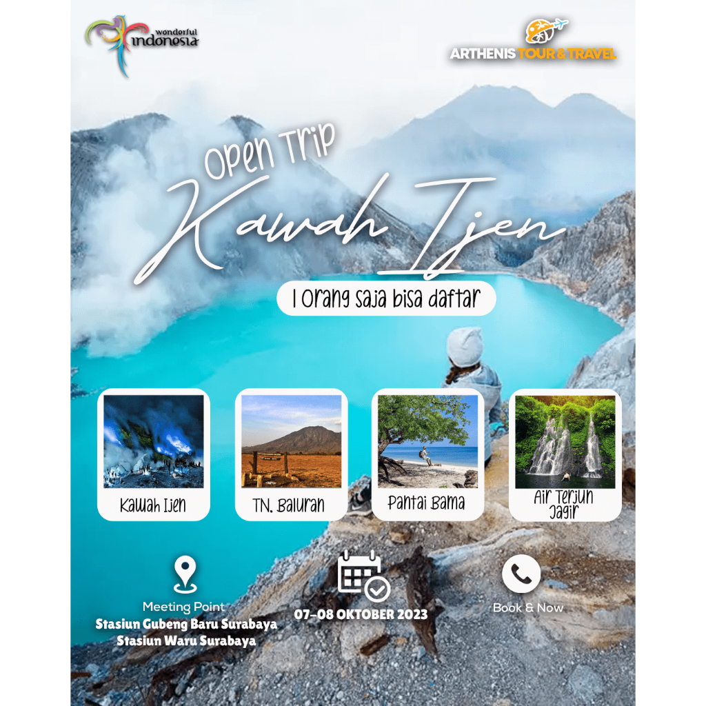 OPEN TRIP KAWAH IJEN BALURAN START SURABAYA 07-088 OKTOBER 2023