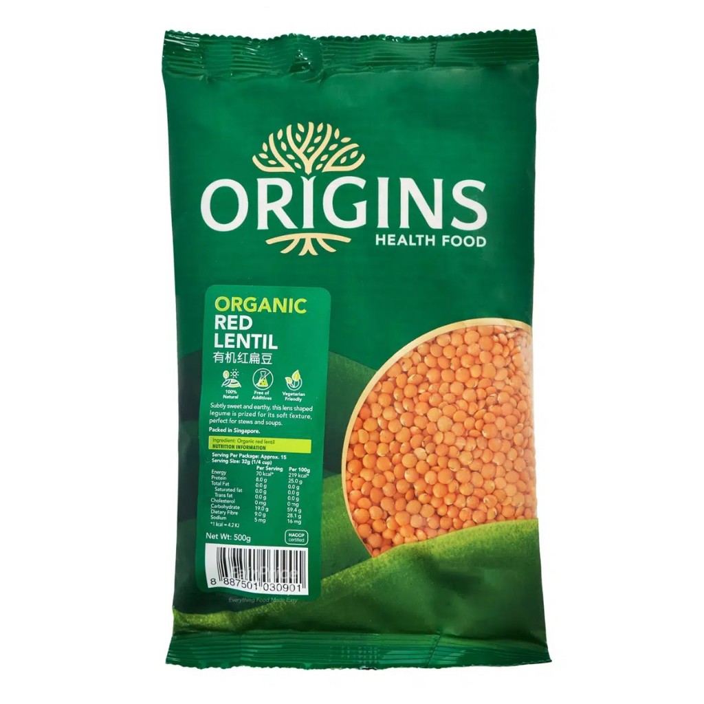 

Origins Healthfood Organic Lentil Red 500g