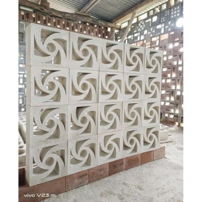 roster beton minimalis,roster beton motif,roster warna putih