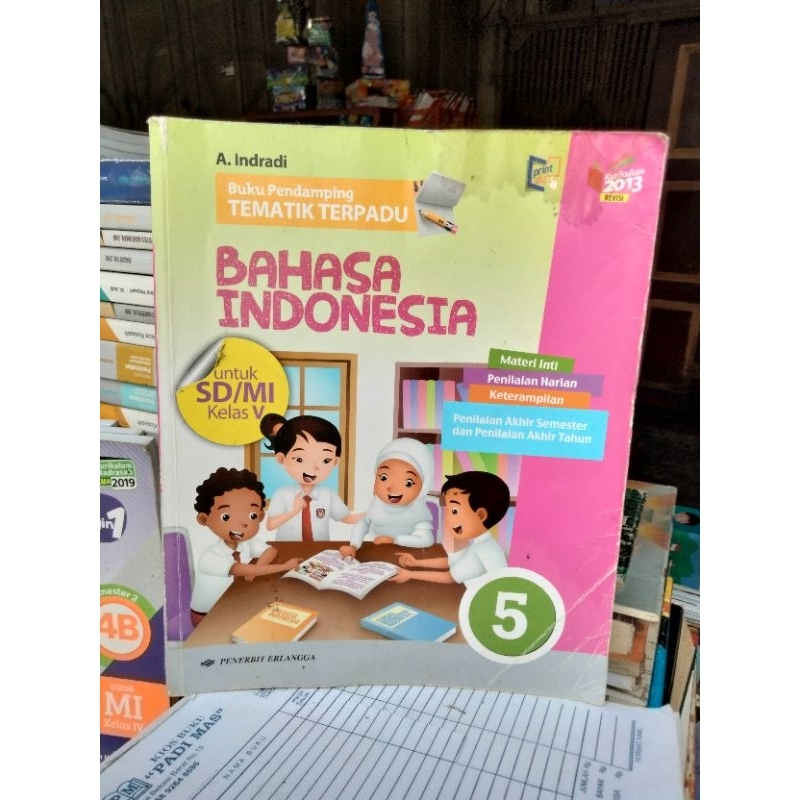 Buku pendamping TEMATIK TERPADU BAHASA INDONESIA ERLANGGA SD KELAS 5 K13 REVISI