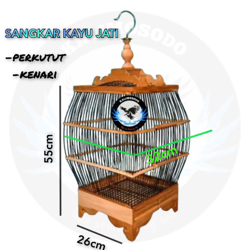 Sangkar jemur kayu jati perkutut dan kenari finishing