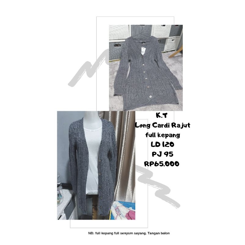 K.T long Cardi Rajut kepang