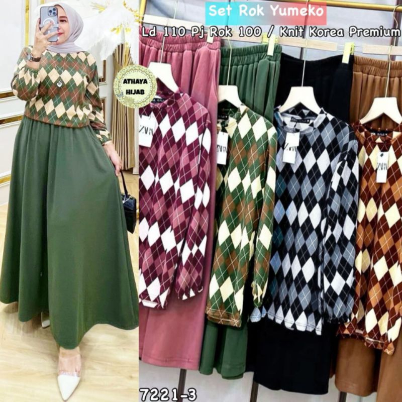 BISA COD GAMIS  LUVKY SET // SET ROK YUMEKO BY ATHAYA HIJAB