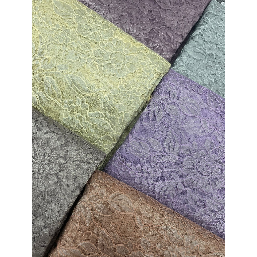 Tahan Lama Kain Kebaya Brokat Metalic Ysl Camelia