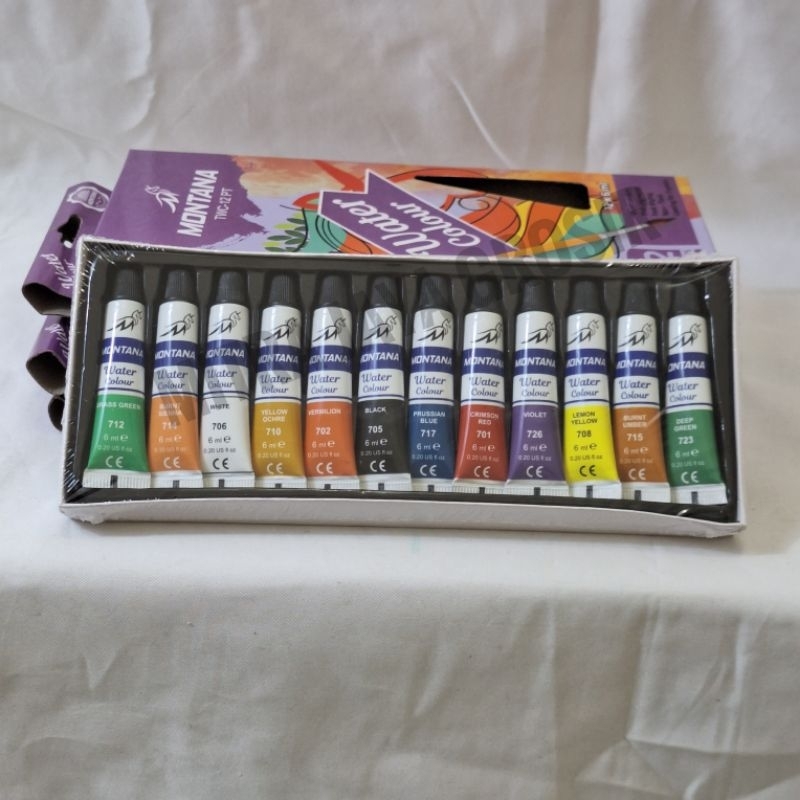 

Cat Lukis Water Colour MONTANA Isi 12 Pcs/Cat Lukis/Cat Warna