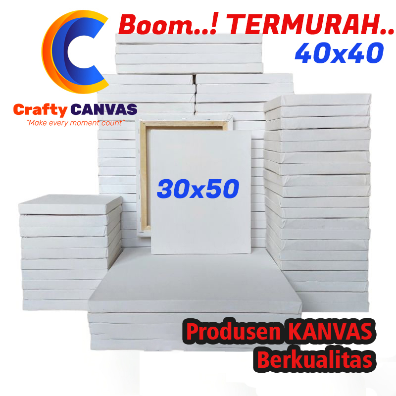 

30x50 | 40x40 Kanvas Polos | Kanvas Lukis Pelajar | Canvas Lukis belajar halus murah