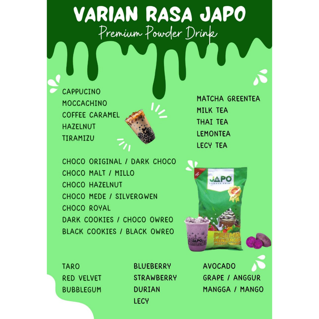 

Piscoklegit_ Bubuk Minuman Rasa Red Velvet 1 Kg Japo Premium Powder Drink Serbuk Minuman Aneka Rasa