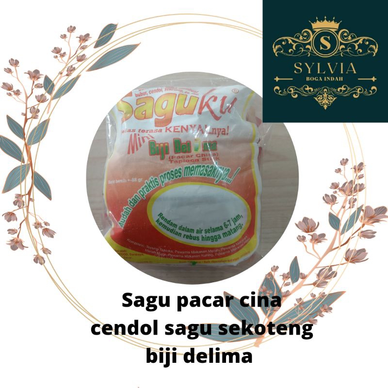 

Saguku Sekoteng biji delima dawet cendol sagu biji delima pacar cina sagu pacar cina 88 gr