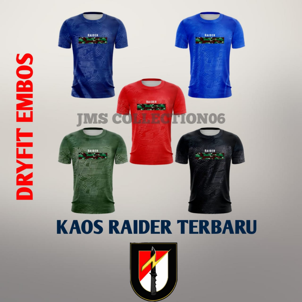 kaos raider / kaos raider Bahan Dryfit Embos / baju kaos raider / kaos olaraga running raider / kaos