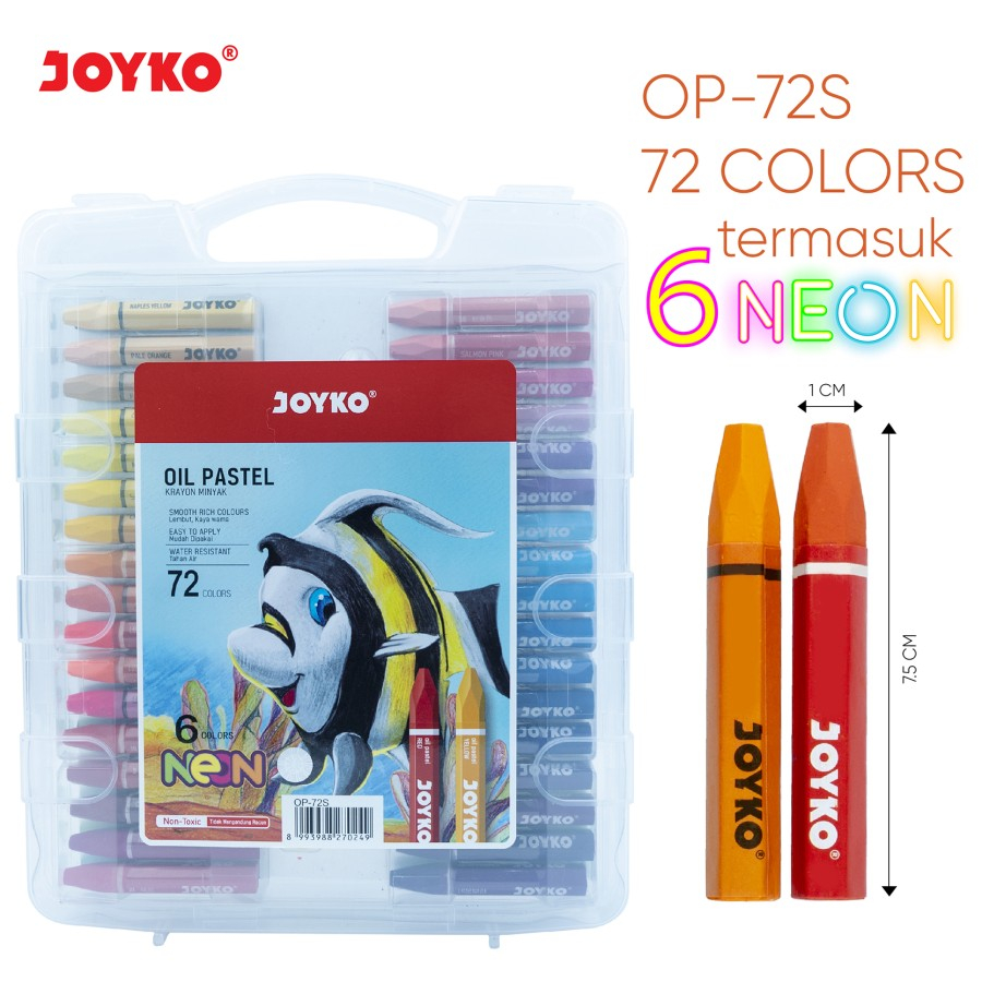 

(1 Set Isi 72 Warna) GROSIR Crayon Joyko OP-72S 72 Warna / Crayon Minyak Oil Pastel Joyko OP72S