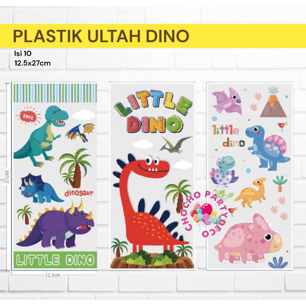

Plastik Ulang Tahun DINOSAURUS isi 10 / Plastik Ultah Anak Dinosauru sTyrex Ukuran Kecil