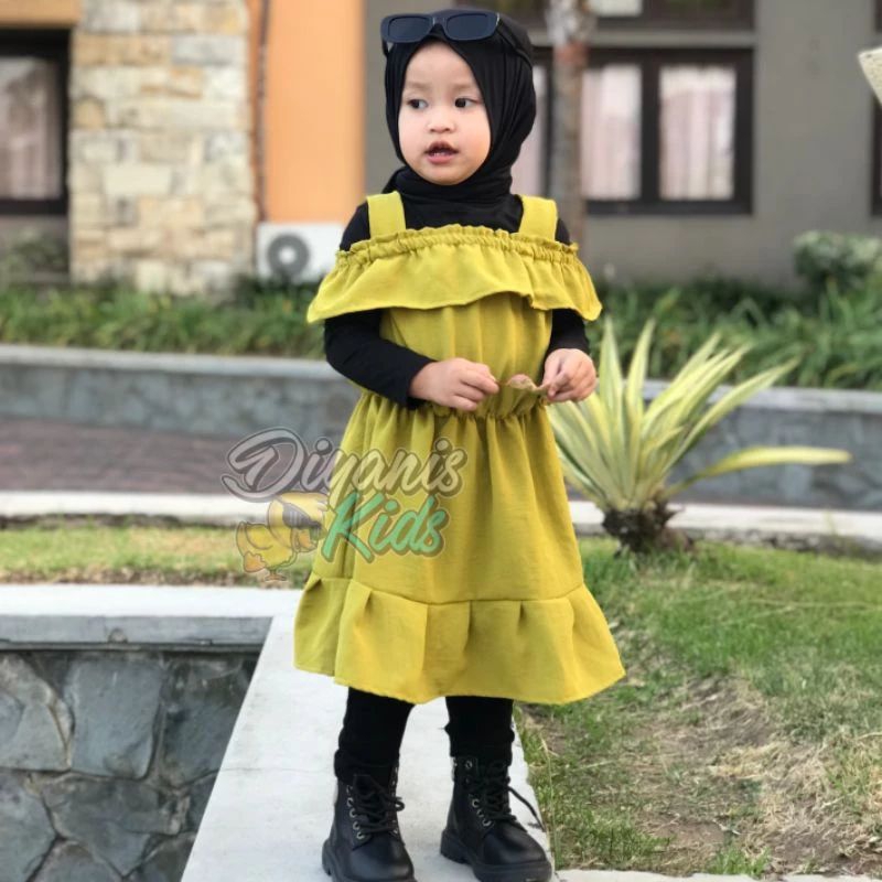 Dress anak perempuan tali pundak ala korea/Dress baju anak kekinian,Dress baju Anak perempuan (Sabri