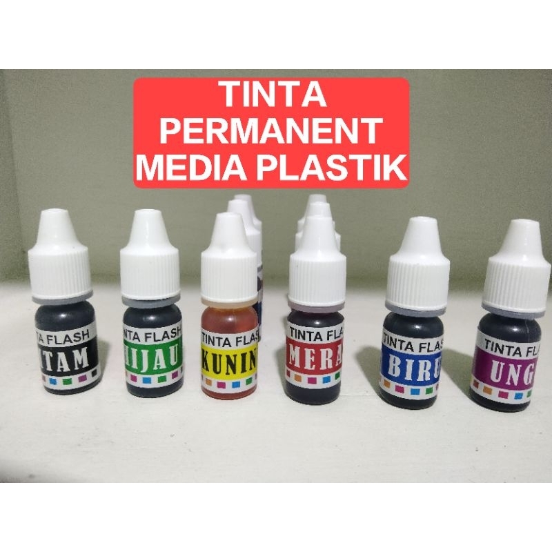 

Tinta stempel permanen Media Plastik 1 Botol Murah meriah