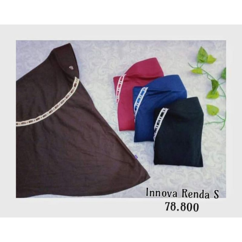 kerudung Rabbani ori Innova renda warna (coklt renda cream,htm,abu,navy,marun renda pitih