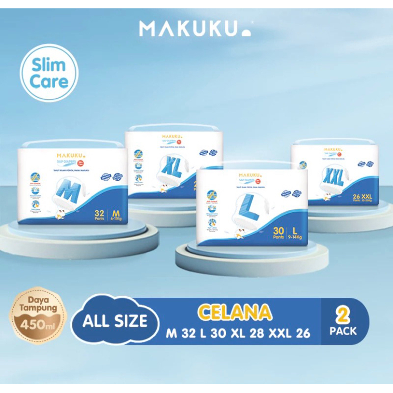 MAKUKU SAP DIAPERS SLIMCARE TAPE M/L/XL/XXL