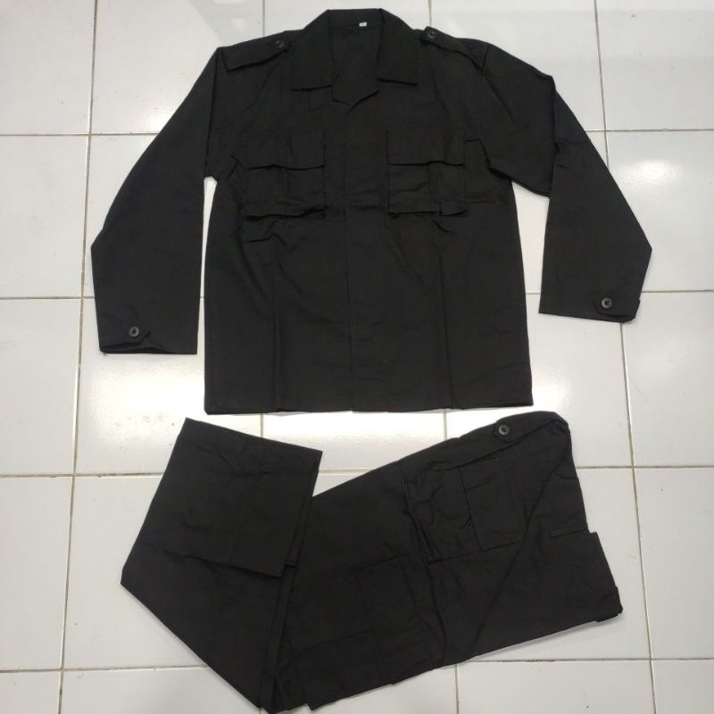 baju pdl hitam ripstok stelan
