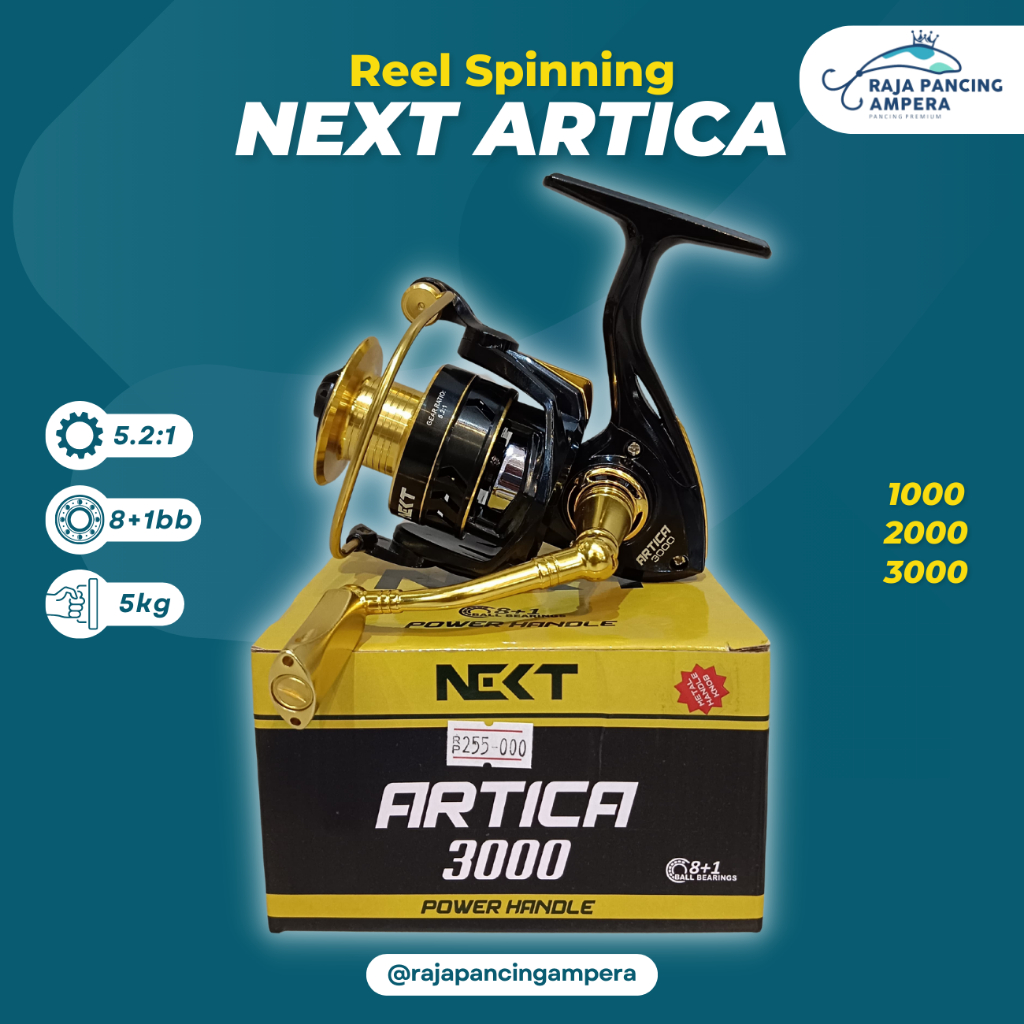 Reel Spinning Next Artica Power Handle 8+1 BB Kerekan Pancing Murah