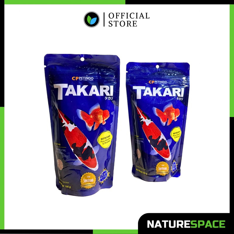 MAKANAN IKAN / FISH FOOD “TAKARI” 100gr (sangat cocok untuk ika hias, mas koki, koi, guppy, cupang)