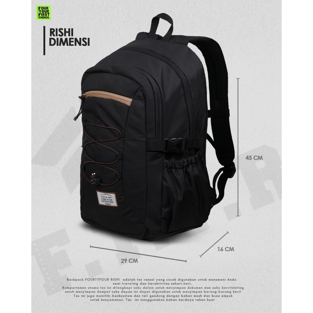 Tas Backpack Pria FOURTYFOUR RISHI - Tas Ransel Casual Pria Premium