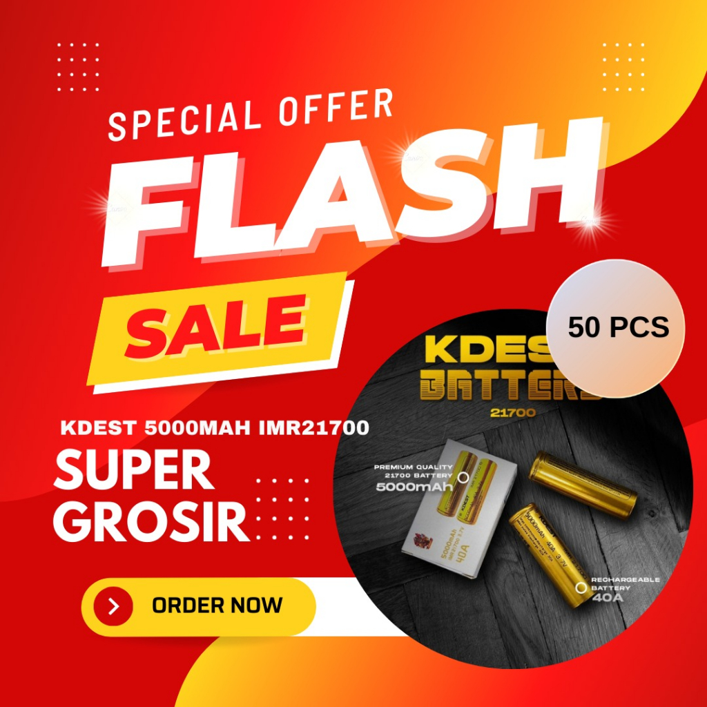 MOLAN CANO Harga super grosir 50 pcs Baterai KDEST 5000mah IMR21700