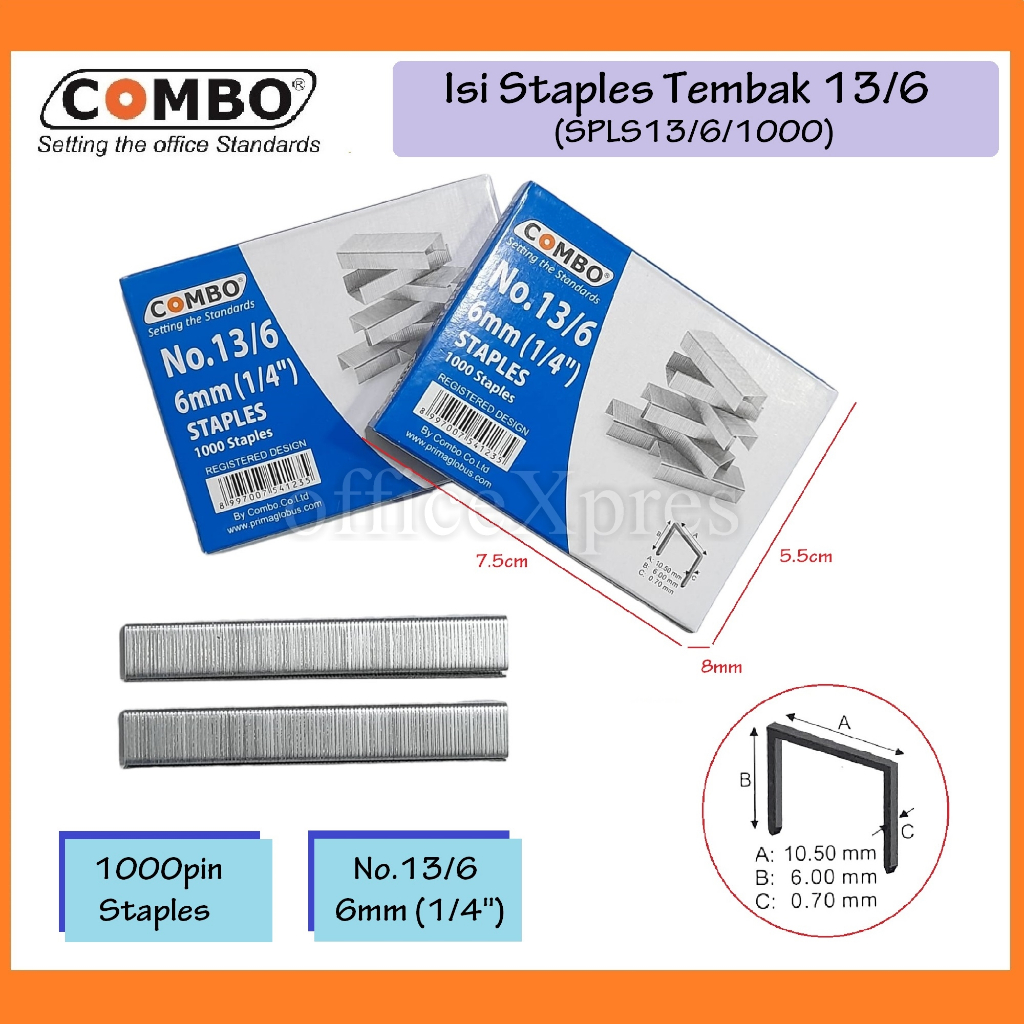 

Isi Stapler Tembak 13/6 / Isi Staples Gun Tacker Combo / Isi Staples Tembak