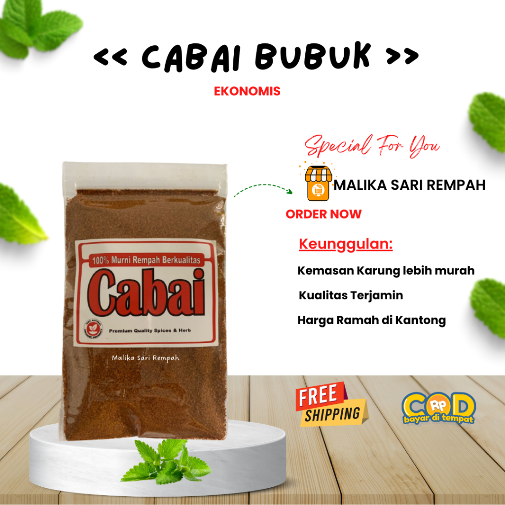 

Cabai Bubuk / Chili Powder Ekonomis [ 50 gr]-MSR
