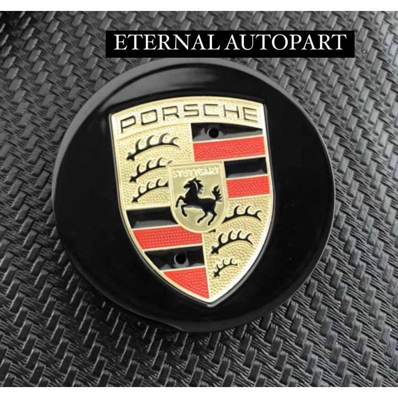 Dop Roda Velg Emblem Porsche Dop Roda - Black, 65mm