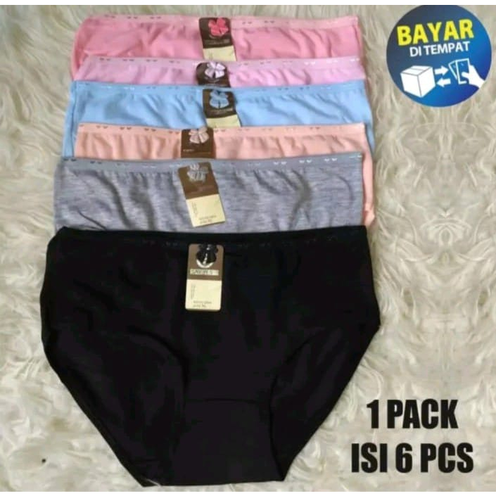 new PAKET ISI 3pcs  CD Celana Dalam Wanita Perempuan Dewasa Polos Undies Cewek Esse Ukuran Jumbo M L