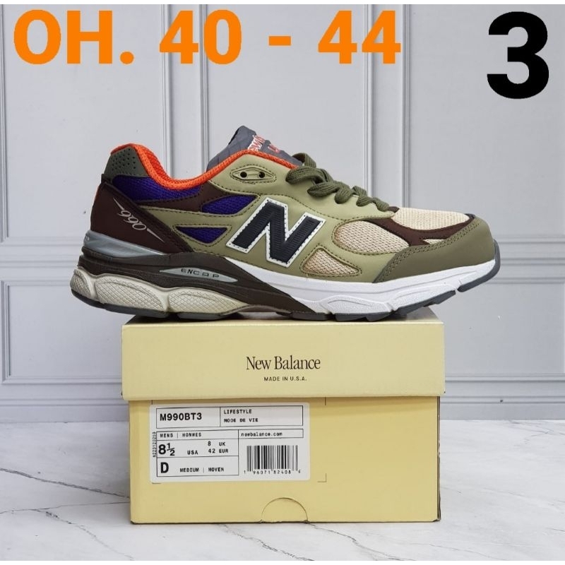 Sepatu Pria New Balance 990  BT3 - DL 3 | Warna 3 Mode | Size 40 - 44