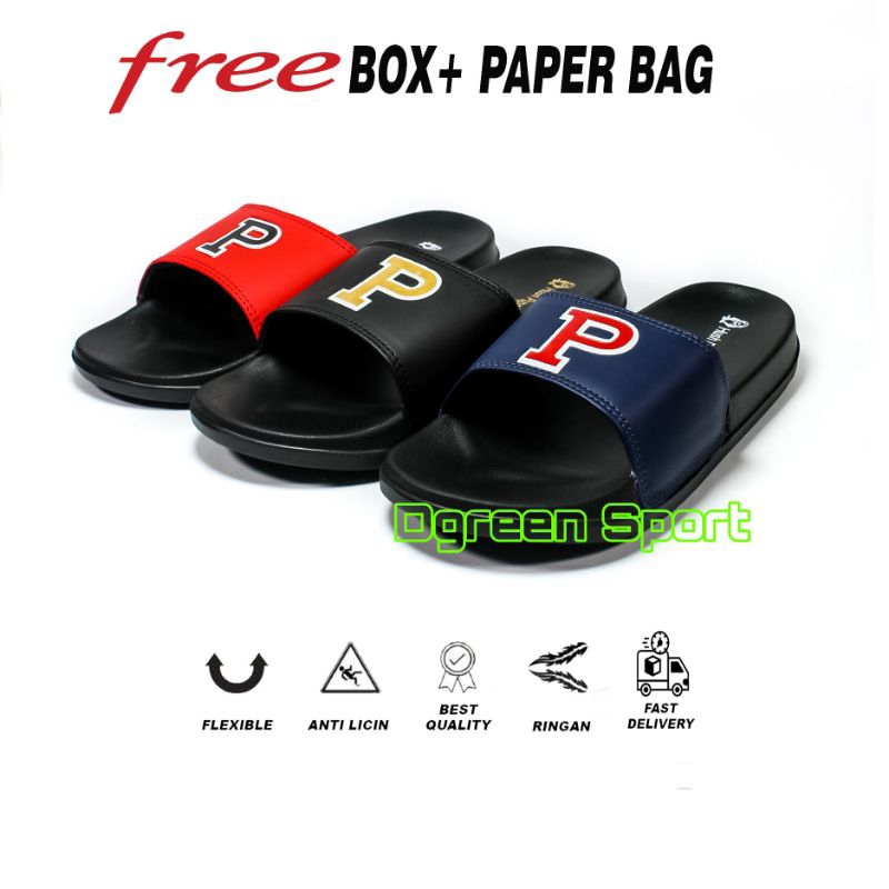 PROMO SANDAL SLOP TERMURAH... SANDAL SLIP ON SLIDE HUSH PUPPIES TERLARIS SANDAL KULIT PRIA WANITA SA