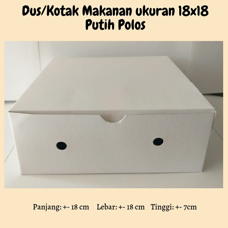 Kotak Nasi 18x18 Putih Polos | Dus Catering | Dus Makanan
