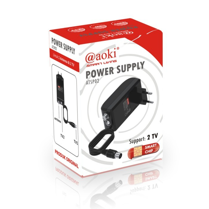 Aoki Power Supply Booster Antena Penjernih 2 TV Adaptor buster