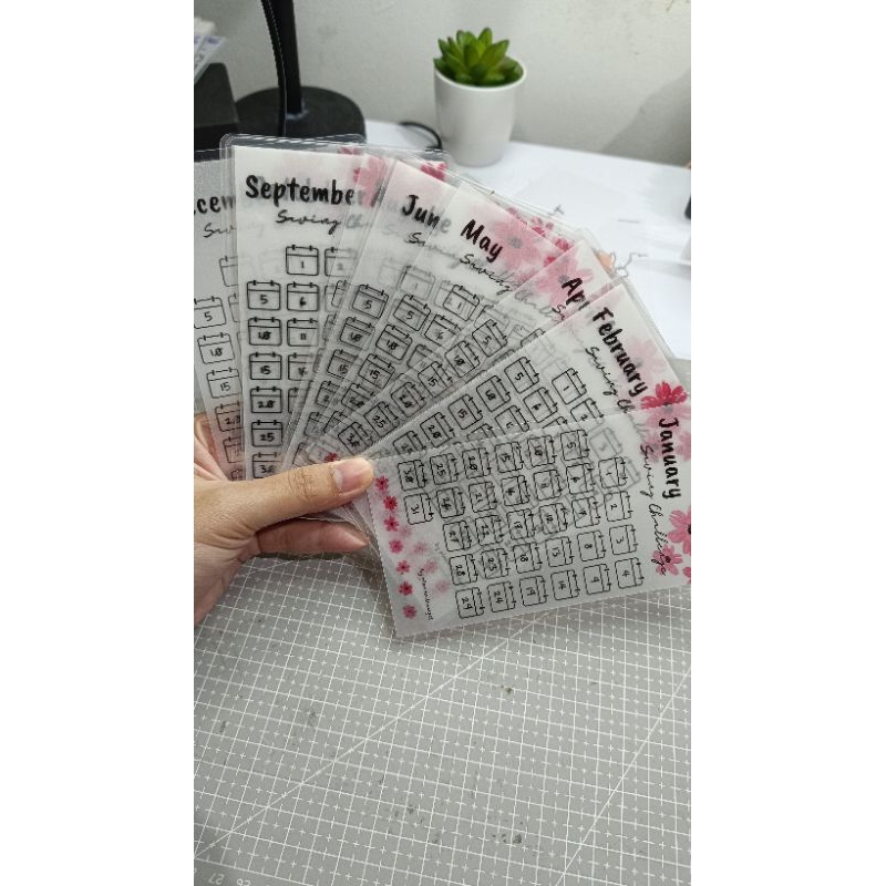 

Saving Challenge / Tracker kalender masuk ziplock a6 set 12 bulan