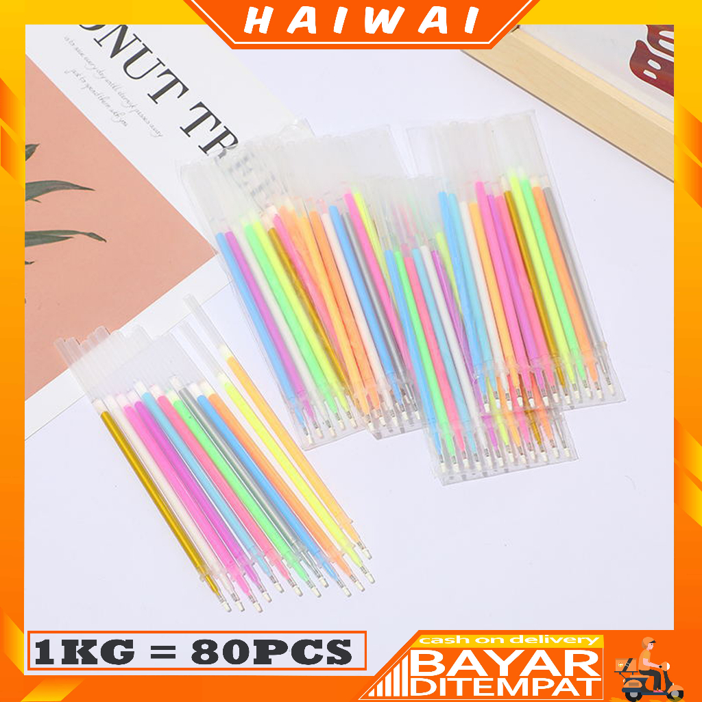 

HaiWai COD Tinta Refill Pulpen Gel Warna Warni 12 PCS Ketebalan Pena 0.7mm Ragam Tipe Tinta P17