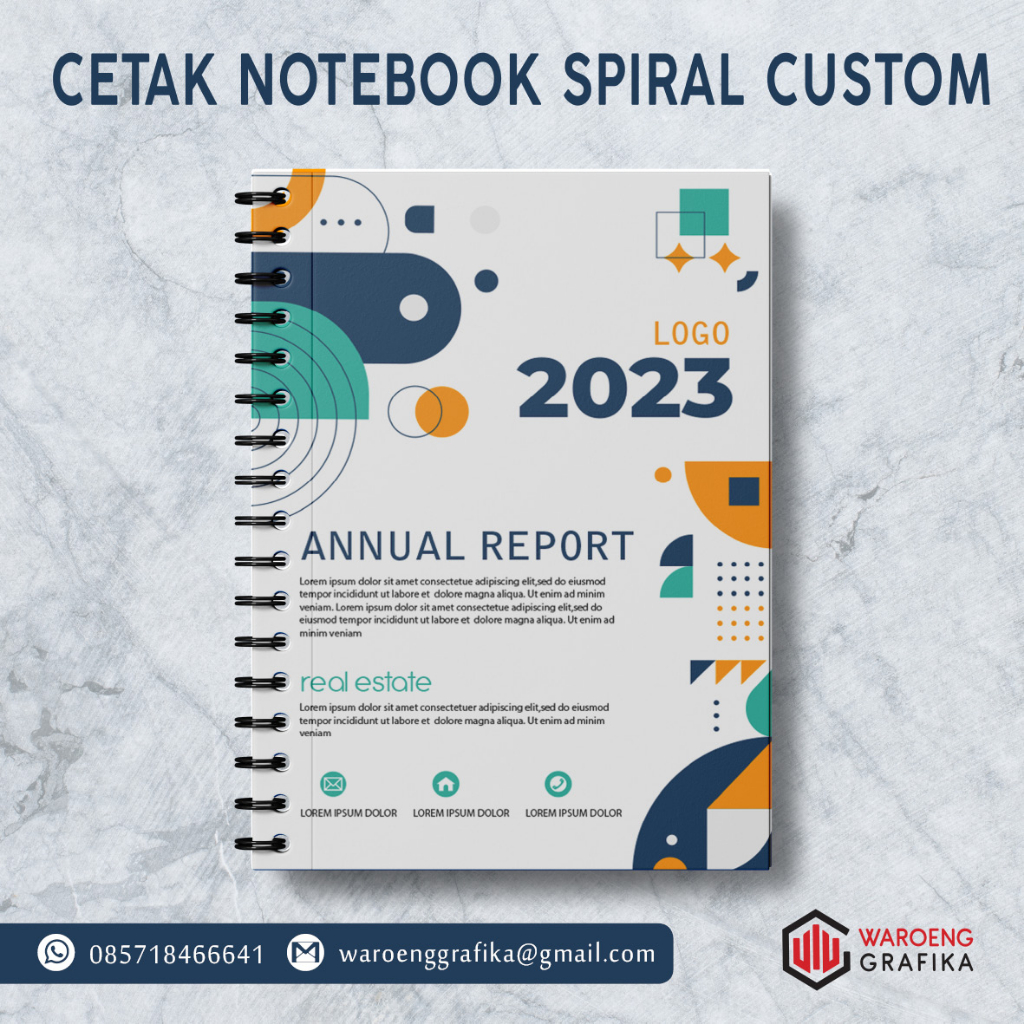 

Cetak notebook blocknote spiral Custom Desain Ukuran A6