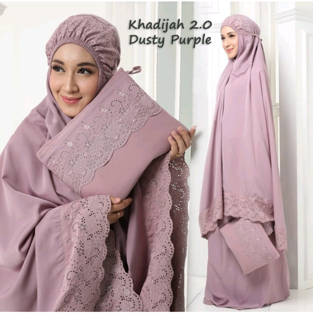 Dzakiyya - Mukena Dewasa Pasteleena Full Bordir Katun Premium ukuran Jumbo Cantik | Mukena Lebaran 2