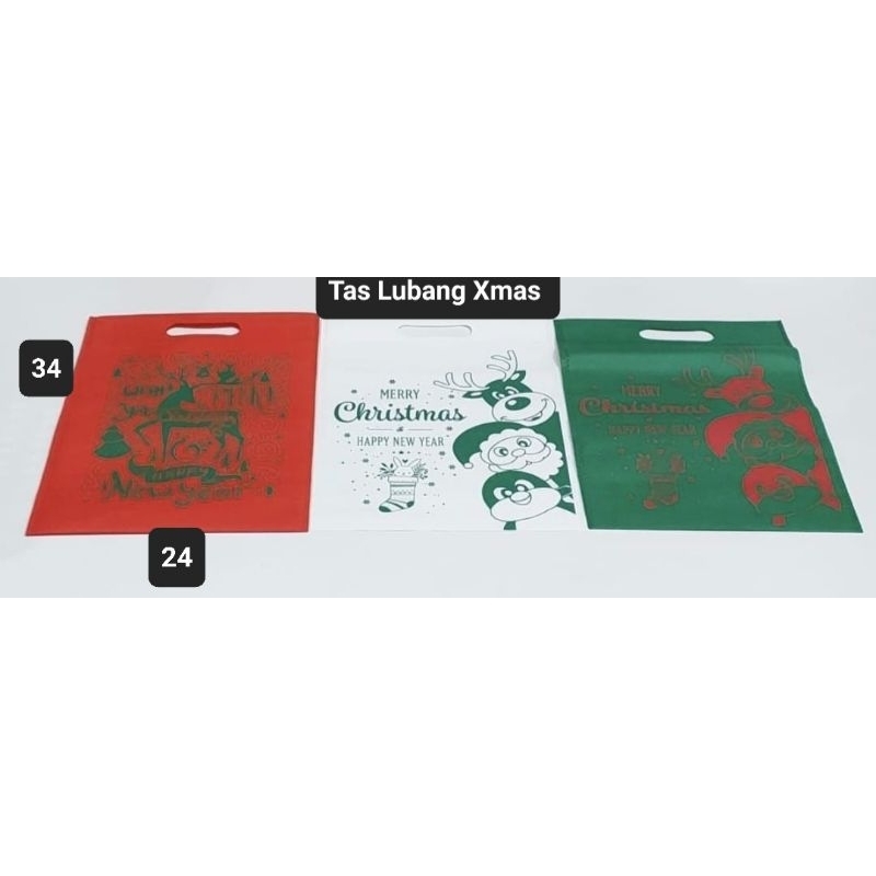 

Goodie Bag Lubang edisi Natal/Tas Bingkisan Natal/Spounbond Christmas