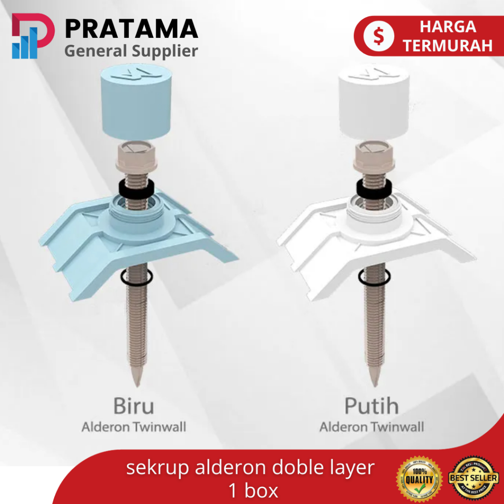sekrup alderon surabaya / untuk atap alderon twinwall / double layer / 1 box