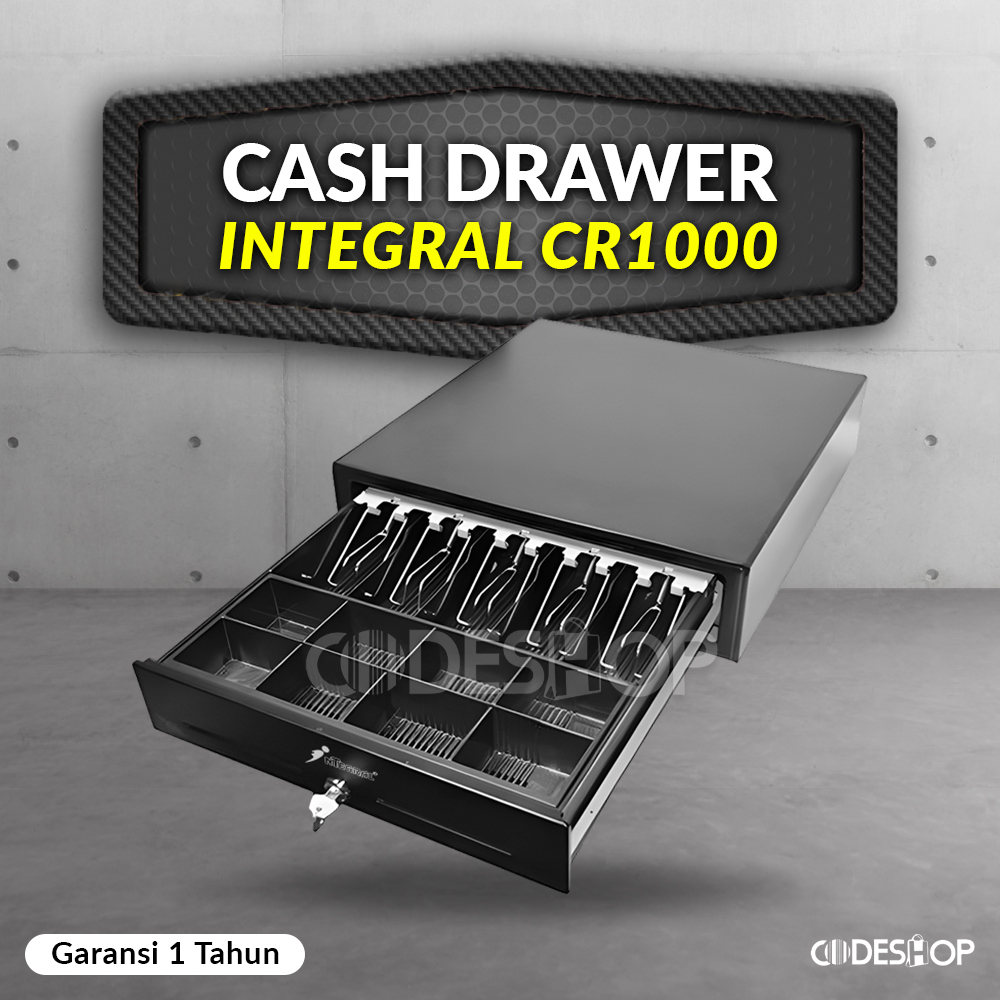 Integral CR-1000 Laci Uang Cash Drawer Bahan Metal Port RJ-11 CR1000