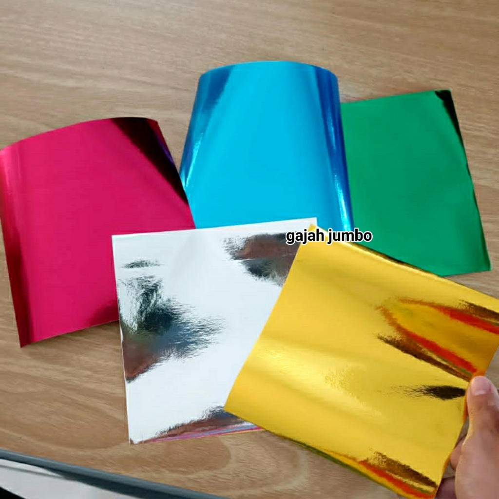 Kertas Lipat Origami Metalik Warna Kilap 14 16 cm Metalic Mengkilap Gold Silver