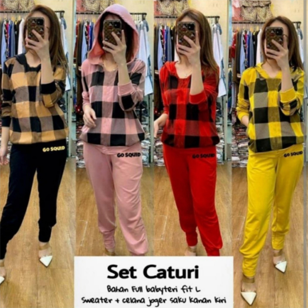 { THABI } MS - SET CATURI / SET / PAKAIAN SET / SETELAN  / SET 2IN1 / BAJU SETELAN WANITA KEKINIAN /